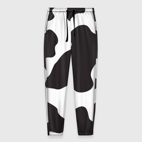 Мужские брюки 3D с принтом корова в Петрозаводске, 100% полиэстер | манжеты по низу, эластичный пояс регулируется шнурком, по бокам два кармана без застежек, внутренняя часть кармана из мелкой сетки | животные | корова | пятна