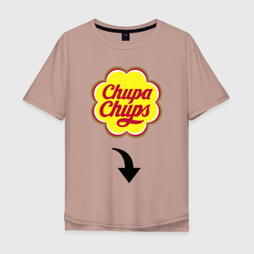 Мужская футболка хлопок Oversize с принтом CHUPA CHUPS в Новосибирске, 100% хлопок | свободный крой, круглый ворот, “спинка” длиннее передней части | candys | chupa chups | love | xxx | конфета | леденец | любовь | надпись | прикол | сладости | чупа чупс | шутка | юмор