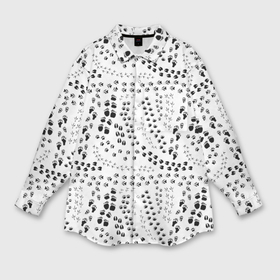 Мужская рубашка oversize 3D с принтом Дорожки из следов в Тюмени,  |  | bear | dog | elk | footprints | fox | hare | plate | wolf | волк | заяц | лиса | лось | медведь | плита | следы | собака