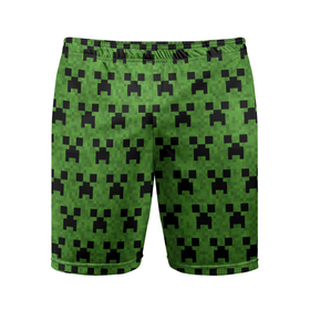 Мужские шорты спортивные с принтом Minecraft в Курске,  |  | creeper | minecraft | блок | игра | крипер | майнкрафт | победитель | приключения