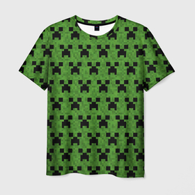 Мужская футболка 3D с принтом Minecraft в Курске, 100% полиэфир | прямой крой, круглый вырез горловины, длина до линии бедер | creeper | minecraft | блок | игра | крипер | майнкрафт | победитель | приключения