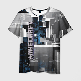 Мужская футболка 3D с принтом Minecraft в Курске, 100% полиэфир | прямой крой, круглый вырез горловины, длина до линии бедер | building | city | cube | game | megapolis | minecraft | pattern | город | здание | игра | куб | майнкрафт | мегаполис | узор