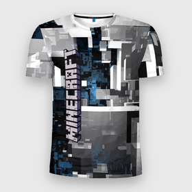 Мужская футболка 3D спортивная с принтом Minecraft в Екатеринбурге, 100% полиэстер с улучшенными характеристиками | приталенный силуэт, круглая горловина, широкие плечи, сужается к линии бедра | building | city | cube | game | megapolis | minecraft | pattern | город | здание | игра | куб | майнкрафт | мегаполис | узор