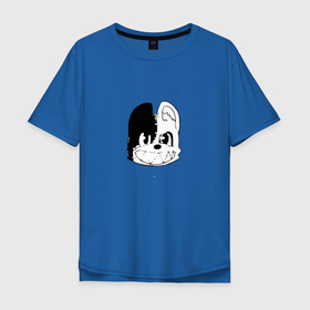 Мужская футболка хлопок Oversize с принтом Глейпнир в Тюмени, 100% хлопок | свободный крой, круглый ворот, “спинка” длиннее передней части | anime | gleipnir | аниме | герой | глейпнир | зубы | манга | мишка | монстр | мультфильм | персонаж