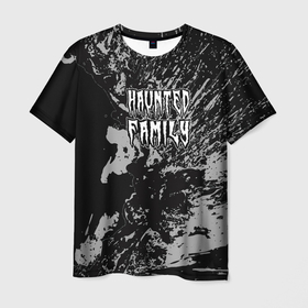 Мужская футболка 3D с принтом Haunted Family (лейбл Kizaru) , 100% полиэфир | прямой крой, круглый вырез горловины, длина до линии бедер | 