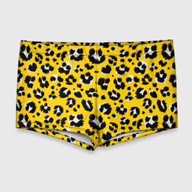 Мужские купальные плавки 3D с принтом Желтый леопард , Полиэстер 85%, Спандекс 15% |  | животные | леопард | окрас | пятна
