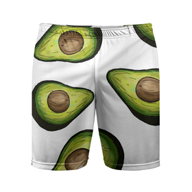 Мужские шорты спортивные с принтом Авокадо ,  |  | avocado | fruit | авокадо | овощ | фрукт