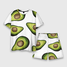 Мужской костюм с шортами 3D с принтом Авокадо ,  |  | avocado | fruit | авокадо | овощ | фрукт
