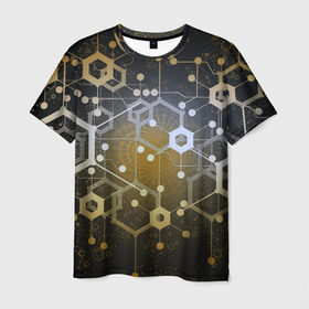 Мужская футболка 3D с принтом Blockchain технология в Тюмени, 100% полиэфир | прямой крой, круглый вырез горловины, длина до линии бедер | Тематика изображения на принте: blockchain | crypto | блокчейн | крипто | технология