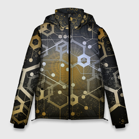 Мужская зимняя куртка 3D с принтом Blockchain технология в Тюмени, верх — 100% полиэстер; подкладка — 100% полиэстер; утеплитель — 100% полиэстер | длина ниже бедра, свободный силуэт Оверсайз. Есть воротник-стойка, отстегивающийся капюшон и ветрозащитная планка. 

Боковые карманы с листочкой на кнопках и внутренний карман на молнии. | Тематика изображения на принте: blockchain | crypto | блокчейн | крипто | технология