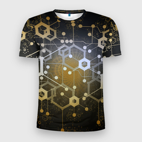Мужская футболка 3D спортивная с принтом Blockchain технология в Тюмени, 100% полиэстер с улучшенными характеристиками | приталенный силуэт, круглая горловина, широкие плечи, сужается к линии бедра | blockchain | crypto | блокчейн | крипто | технология