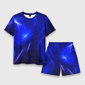 Мужской костюм с шортами 3D с принтом Космический вихрь ,  |  | cosmos | астрономия | звезда | звезды | космос | синий блик