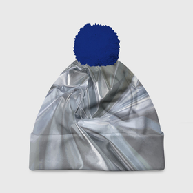 Шапка 3D c помпоном с принтом Фольга в Новосибирске, 100% полиэстер | универсальный размер, печать по всей поверхности изделия | fashion | foil | texture | vanguard | авангард | мода | текстура | фольга