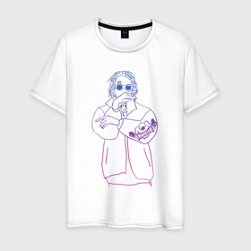Мужская футболка хлопок с принтом Haunted Family | Neon Kizaru в Белгороде, 100% хлопок | прямой крой, круглый вырез горловины, длина до линии бедер, слегка спущенное плечо. | haunted family | kizaru | oleg nechiporenko | кизару | олег нечипоренко | хаунтед фемели | хип хоп