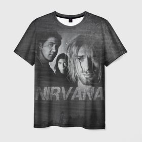 Мужская футболка 3D с принтом Нирвана , 100% полиэфир | прямой крой, круглый вырез горловины, длина до линии бедер | kurt cobain | nirvana | rock | курт кобейн | нирвана | рок