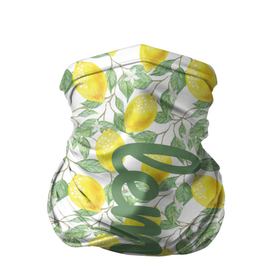 Бандана-труба 3D с принтом Лимон в Новосибирске, 100% полиэстер, ткань с особыми свойствами — Activecool | плотность 150‒180 г/м2; хорошо тянется, но сохраняет форму | lemon | витамин с | желтый | зеленый | кислый | лимон