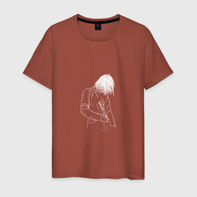 Мужская футболка хлопок с принтом Курт Кобейн , 100% хлопок | прямой крой, круглый вырез горловины, длина до линии бедер, слегка спущенное плечо. | курт кобейн | нарвана арт. | нирвана