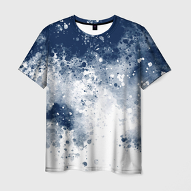 Мужская футболка 3D с принтом Чернильные капли в Белгороде, 100% полиэфир | прямой крой, круглый вырез горловины, длина до линии бедер | drops | gradient | ink | neon | stains | градиент | капли | неон | разводы | чернила