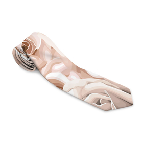 Галстук 3D с принтом Элегантность в Санкт-Петербурге, 100% полиэстер | Длина 148 см; Плотность 150-180 г/м2 | беж | нежно | пастельный | роза | цветок | элегантно