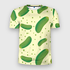 Мужская футболка 3D спортивная с принтом Огурчики в Тюмени, 100% полиэстер с улучшенными характеристиками | приталенный силуэт, круглая горловина, широкие плечи, сужается к линии бедра | арт | еда | лето | овощ | овощи | огурец | огурцы | огурчик | огурчики | рисунок