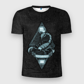 Мужская футболка 3D спортивная с принтом СКОРПИОН в Петрозаводске, 100% полиэстер с улучшенными характеристиками | приталенный силуэт, круглая горловина, широкие плечи, сужается к линии бедра | Тематика изображения на принте: scorpic | животное | зверь | знак зодиака | скорпион