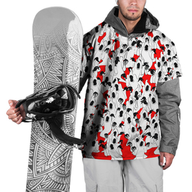 Накидка на куртку 3D с принтом Haunted Family в Кировске, 100% полиэстер |  | Тематика изображения на принте: hip hop | kizaru | rap | красный | паттерн | приведение | призрак | рэп | толпа | хип хоп