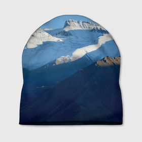 Шапка 3D с принтом Снежные горы в Тюмени, 100% полиэстер | универсальный размер, печать по всей поверхности изделия | mountain | гора | горный массив | горы | снег | снежный склон | эверест