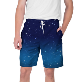 Мужские шорты 3D с принтом Звездное небо в Тюмени,  полиэстер 100% | прямой крой, два кармана без застежек по бокам. Мягкая трикотажная резинка на поясе, внутри которой широкие завязки. Длина чуть выше колен | cosmos | space | астрономия | звезды | космос