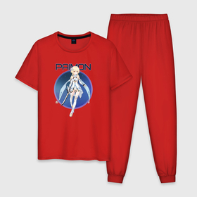 Мужская пижама хлопок с принтом Paimon , 100% хлопок | брюки и футболка прямого кроя, без карманов, на брюках мягкая резинка на поясе и по низу штанин
 | anime | genshin impact | genshin impact аниме | sucrose | wifu | аниме | вайфу | геншн импакт