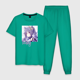 Мужская пижама хлопок с принтом Genshin Impact , 100% хлопок | брюки и футболка прямого кроя, без карманов, на брюках мягкая резинка на поясе и по низу штанин
 | anime | genshin impact | genshin impact аниме | sucrose | wifu | аниме | вайфу | геншн импакт