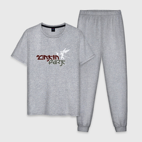 Мужская пижама хлопок с принтом Linkin Park | 2021 , 100% хлопок | брюки и футболка прямого кроя, без карманов, на брюках мягкая резинка на поясе и по низу штанин
 | chester bennington | linkin park | линкин парк