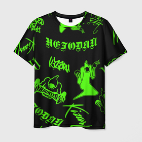 Мужская футболка 3D с принтом KIZARU / HAUNTED FAMILY в Екатеринбурге, 100% полиэфир | прямой крой, круглый вырез горловины, длина до линии бедер | haunted family | kizaru | kizaru   haunted family | rap | кизару | негодяй | рэп | хип хоп