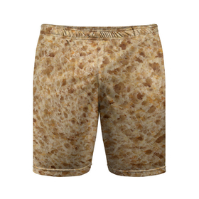 Мужские шорты спортивные с принтом Хлеб ,  |  | 2020 | 2021 | еда | лаваш | плед | подарок | приколы | текстура | футболка | хлеб
