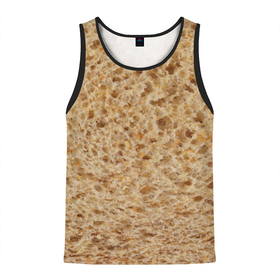 Мужская майка 3D с принтом Хлеб в Екатеринбурге, 100% полиэстер | круглая горловина, приталенный силуэт, длина до линии бедра. Пройма и горловина окантованы тонкой бейкой | Тематика изображения на принте: 2020 | 2021 | еда | лаваш | плед | подарок | приколы | текстура | футболка | хлеб