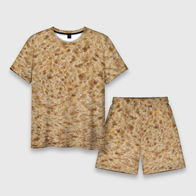 Мужской костюм с шортами 3D с принтом Хлеб ,  |  | 2020 | 2021 | еда | лаваш | плед | подарок | приколы | текстура | футболка | хлеб