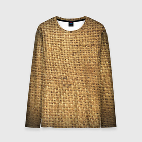Мужской лонгслив 3D с принтом Мешок в Тюмени, 100% полиэстер | длинные рукава, круглый вырез горловины, полуприлегающий силуэт | 2021 | 3d | мешковина | мешок | нити | плед | прикол | текстура | ткань | толстовка | тренд | тряпка | футболка