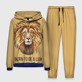 Мужской костюм 3D (с толстовкой) с принтом Рождённый быть львом в Курске,  |  | голова животного | голова льва | зверь | крупные кошки | лев | лидер | хищник | царь.
