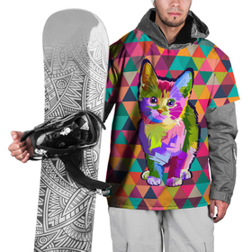 Накидка на куртку 3D с принтом Котик в Курске, 100% полиэстер |  | Тематика изображения на принте: животные | кот | котенок | котики | палитра | поп арт