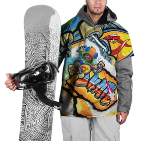 Накидка на куртку 3D с принтом Brawl Stars (skateboard) в Тюмени, 100% полиэстер |  | Тематика изображения на принте: cd project red | cyberpunk 2077 | keanu reeves | samurai | киану ривз | киберпанк 2077 | самураи