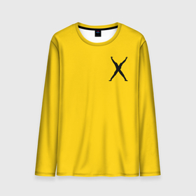 Мужской лонгслив 3D с принтом Human X в Новосибирске, 100% полиэстер | длинные рукава, круглый вырез горловины, полуприлегающий силуэт | Тематика изображения на принте: 2020 | 2021 | 3d | 3д | human | x | айлиш | билли | буквы | ветровка | детская | желтая | желтый | женская | иероглифы | икс | мода | мужская | надпись | свитшот | толстовка | футболка | человек | черный | экс
