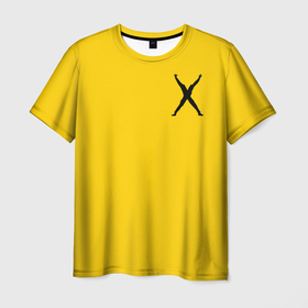 Мужская футболка 3D с принтом Human X в Новосибирске, 100% полиэфир | прямой крой, круглый вырез горловины, длина до линии бедер | Тематика изображения на принте: 2020 | 2021 | 3d | 3д | human | x | айлиш | билли | буквы | ветровка | детская | желтая | желтый | женская | иероглифы | икс | мода | мужская | надпись | свитшот | толстовка | футболка | человек | черный | экс
