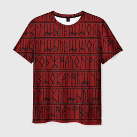 Мужская футболка 3D с принтом Runic , 100% полиэфир | прямой крой, круглый вырез горловины, длина до линии бедер | Тематика изображения на принте: 2020 | 2021 | абстракция | буквы | женская | знаки | иероглифы | красная | красный | мода | мужская | надпись | письмо | руны | свитшот | толстовка | узоры | футболка | черный