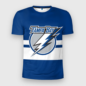Мужская футболка 3D спортивная с принтом TAMPA BAY LIGHTING в Новосибирске, 100% полиэстер с улучшенными характеристиками | приталенный силуэт, круглая горловина, широкие плечи, сужается к линии бедра | hockey | logo | nhl | sport | tampa | tampa bay | team | usa | линии | логотип | нхл | спорт | сша | тампа | тампа бэй | хоккей