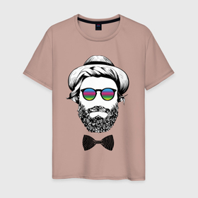 Мужская футболка хлопок с принтом Hipster в Санкт-Петербурге, 100% хлопок | прямой крой, круглый вырез горловины, длина до линии бедер, слегка спущенное плечо. | beard | butterfly | cool | dude | face | fashion | guy | hat | hipster | hype | moustache | бабочка | борода | круто | лицо | мода | очки | парень | усы | хайп | хипстер | чувак | шляпа