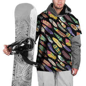 Накидка на куртку 3D с принтом Feathers в Тюмени, 100% полиэстер |  | Тематика изображения на принте: color | cool | fashion | feather | hipster | круто | мода | перо | хипстер | цвет