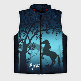 Мужской жилет утепленный 3D с принтом Конь в Санкт-Петербурге,  |  | horse | деревья | звезды | конь | коняшка | лошадка | лошадь | мода | ночь | стиль