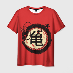 Мужская футболка 3D с принтом Иероглифы Китайский Дракон , 100% полиэфир | прямой крой, круглый вырез горловины, длина до линии бедер | Тематика изображения на принте: знаки | иероглиф | иероглифы | надписи | прикольная надпись | серая | токио | япония | японская | японский
