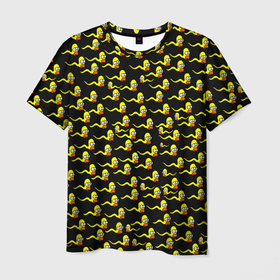 Мужская футболка 3D с принтом Гомер в Санкт-Петербурге, 100% полиэфир | прямой крой, круглый вырез горловины, длина до линии бедер | 2021 | бренд | гомер | из симпсонов | мем | мемы | новогодняя | паттерн | прикол | с новым годом | с симпсонами | семейка симпсон | симпсон | симпсоны | смешной гомер | спермотозоид