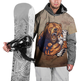 Накидка на куртку 3D с принтом Силач в Белгороде, 100% полиэстер |  | Тематика изображения на принте: арт | гантели | графика | животные | звери | медведи | спорт