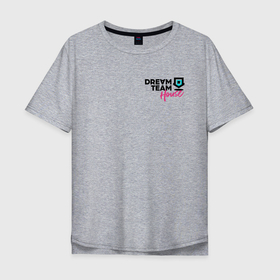 Мужская футболка хлопок Oversize с принтом Dream Team logo в Тюмени, 100% хлопок | свободный крой, круглый ворот, “спинка” длиннее передней части | blogger | bloggers | dream team | dream team house | dreamteam | dth | tik tok | tik tok house | блогер | блогеры | тик ток | тиктокеры
